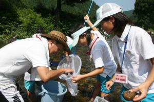 福井県坂井市 竹田川のきれいさは 川の生物で水質を確認 8月7日