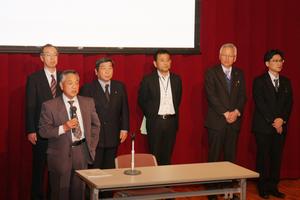 坂井市防災士の会設立あいさつをする近藤氏