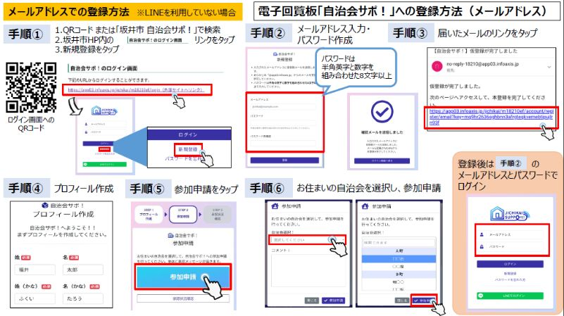 登録方法（メールアドレス）