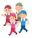 集団でウォーキングする人たちの画像